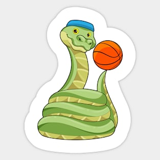 Snake at Basketball Sports Sticker